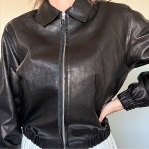 Nothing Written Leather Blouson Jacket Black)